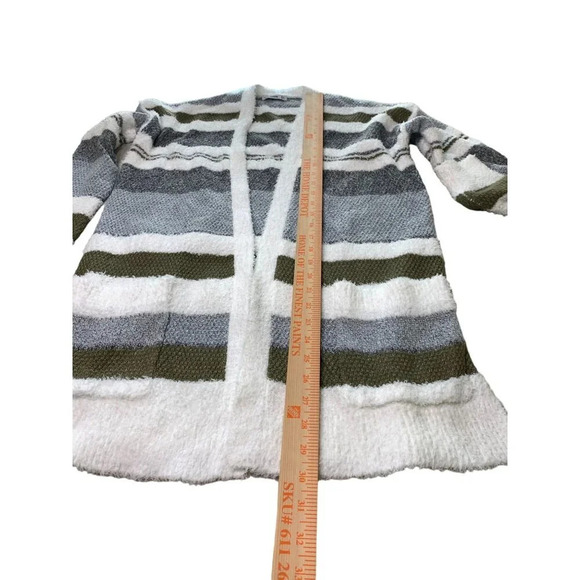 Pink Clover Cozy Striped Open-Front Cardigan Sweater Size S - Picture 6 of 11